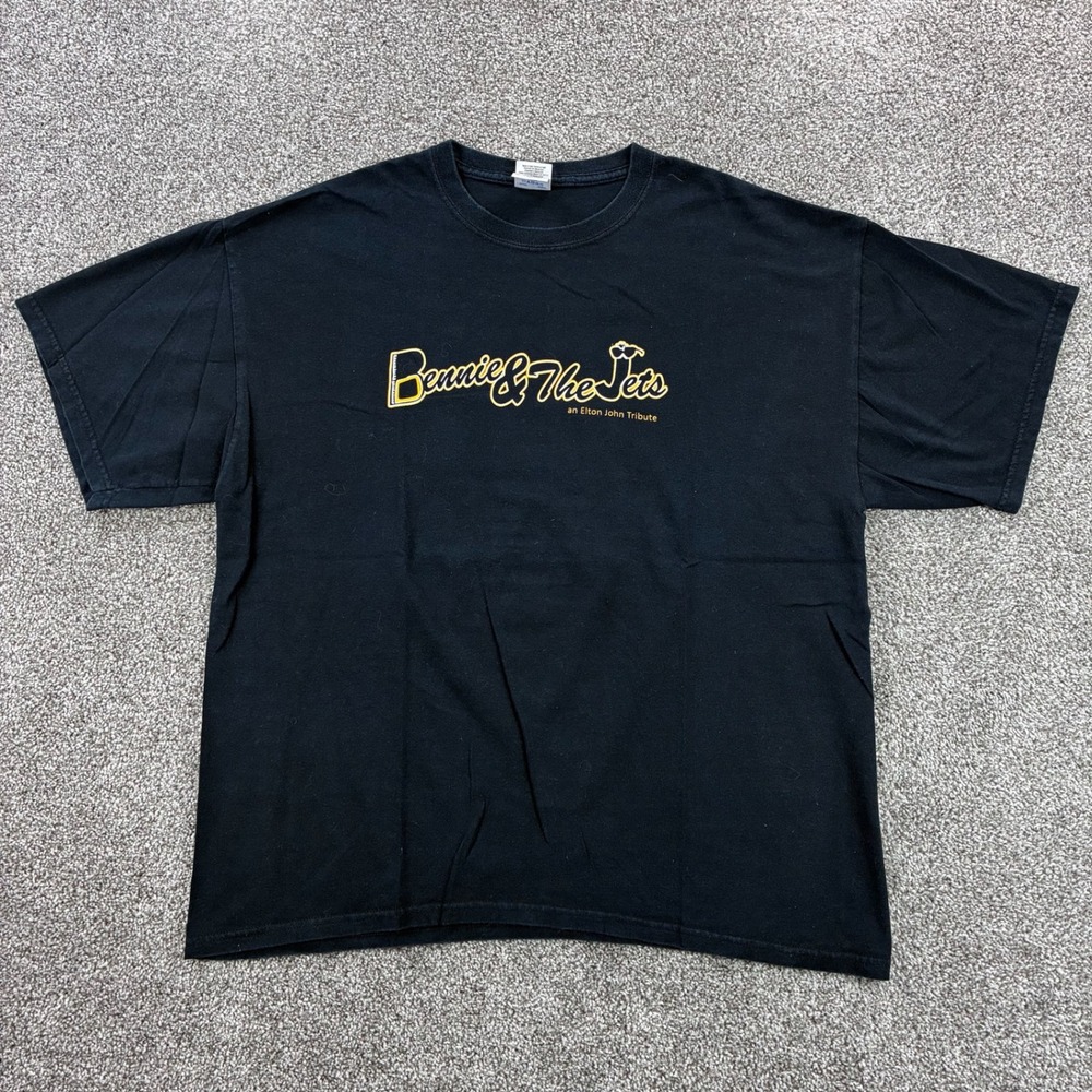 Vintage Bennie and the Jets Shirt Mens XL Black Elton John Tribute Tour Iraq